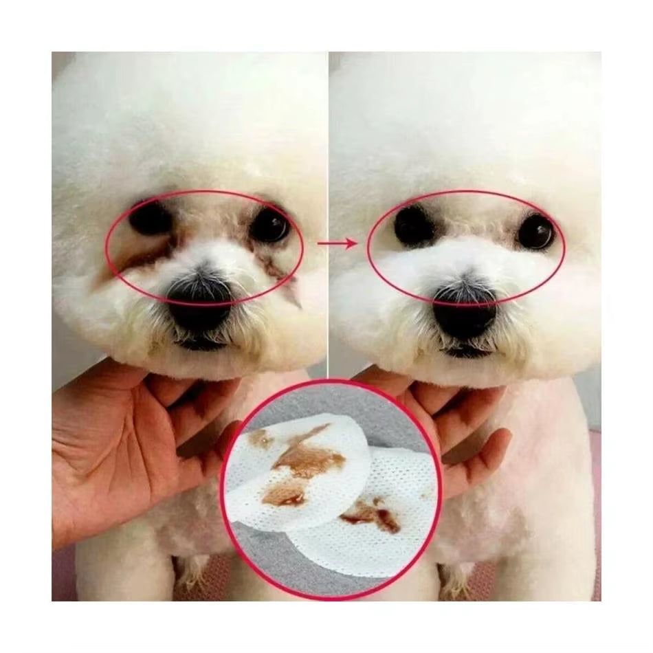 130 Pcs/Set Grooming Tear Stain Remover Gentle Non-Foaming Wipes Towels Dog and Cat Cleaning Wipes Pet Eye Wipes
